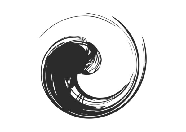 yin-yang, symbole fondamental de la médecine chinoise et de l'acupuncture (illustration)